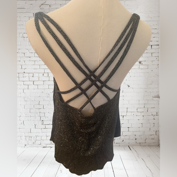 Chaser Metallic Accent Dressy Top Small NWT | Glam Cami Vibes + Boutique Shine ✨ - Picture 6 of 7